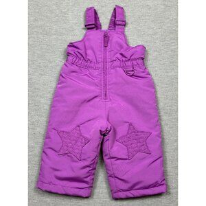 Wonder Kids Girls 18 mo Snow Bibs Ski Pants Purple Zip Lined Toddler Adjustable